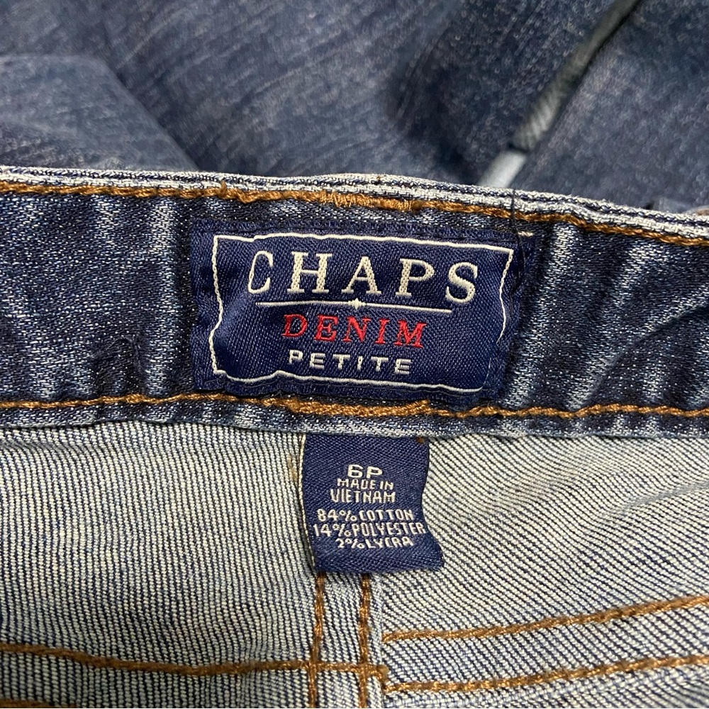 Vintage Chaps Womens Petite Mid Rise Denim Jeans Blue - Picture 12 of 13